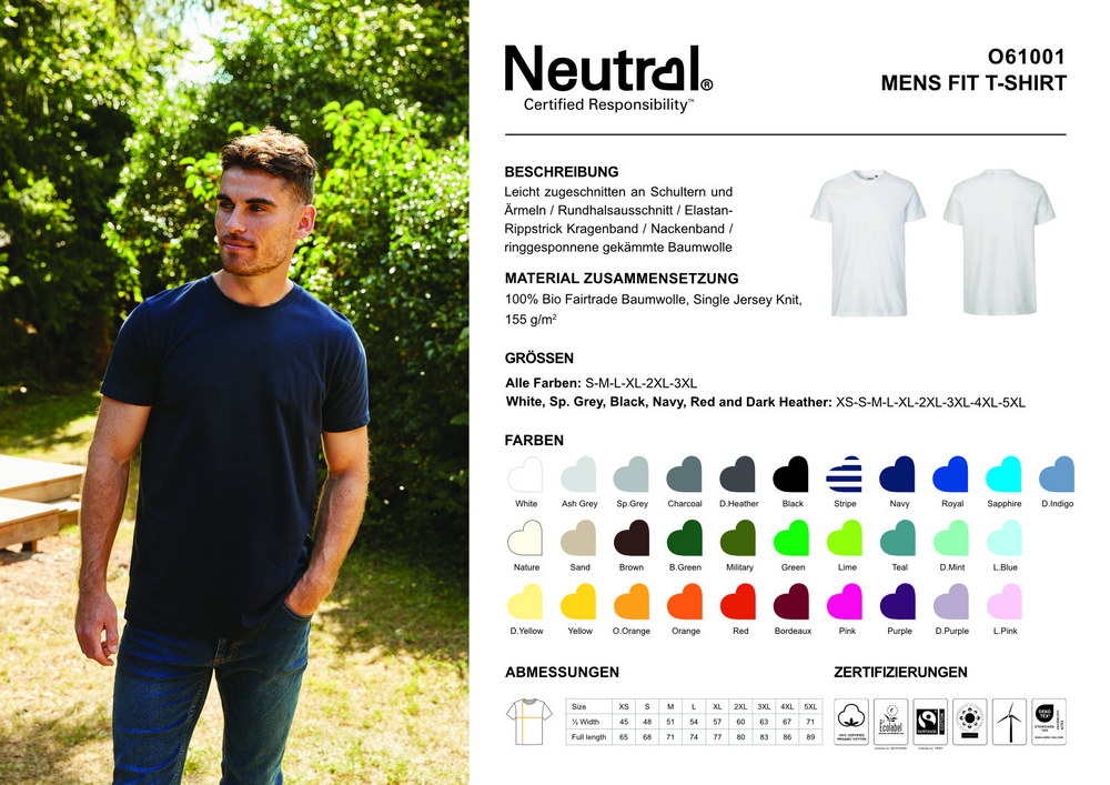 Neutral Mens Fit T-Shirt – Bild 4