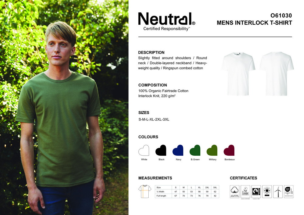 Neutral Mens Interlock T-Shirt – Bild 3