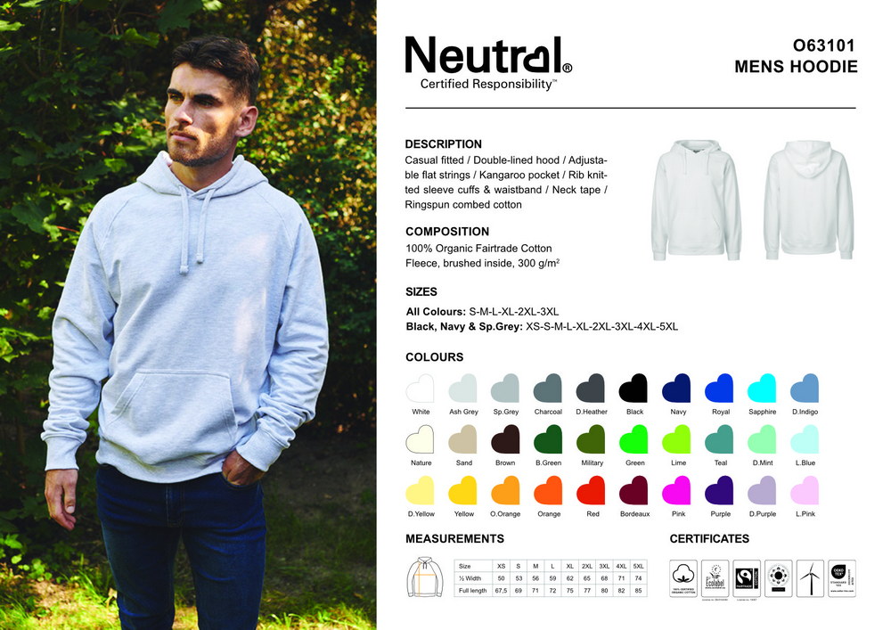 Neutral Mens Hoodie – Bild 5