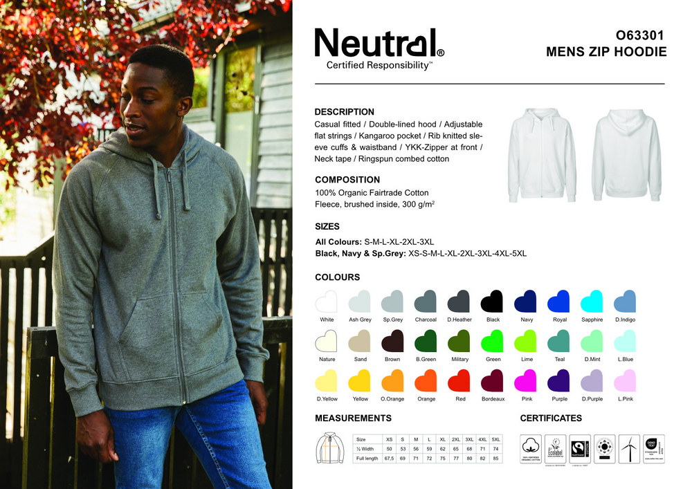 Neutral Mens Zip Hoodie – Bild 5