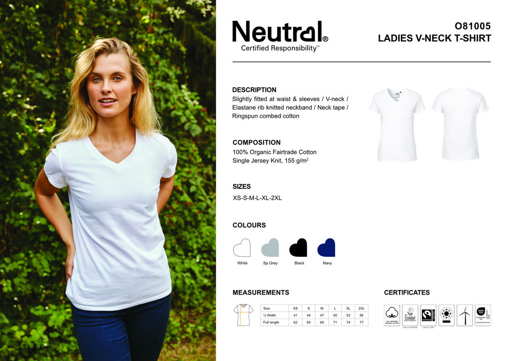 Neutral Ladies V-Neck T-Shirt – Bild 3