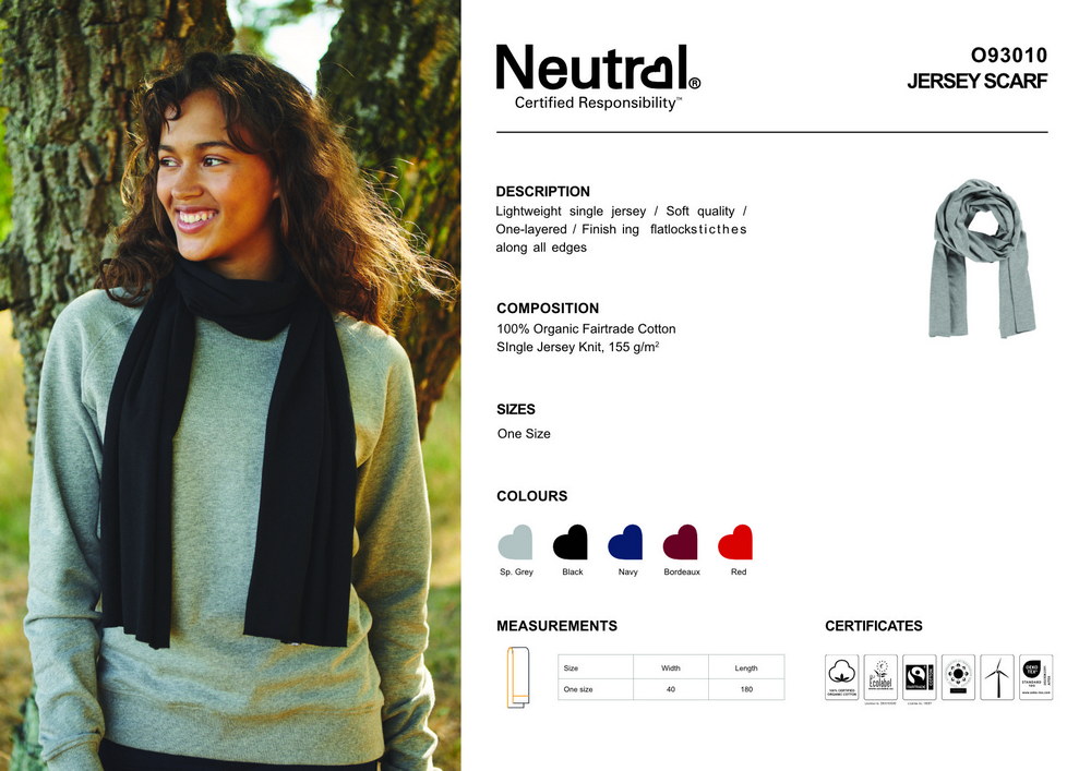 Neutral Jersey Schal, one size – Bild 2