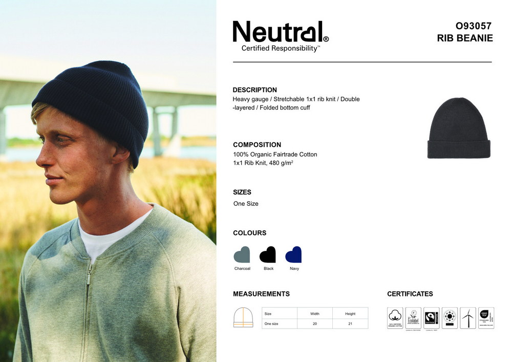 Neutral Rib Beanie, one size – Bild 2