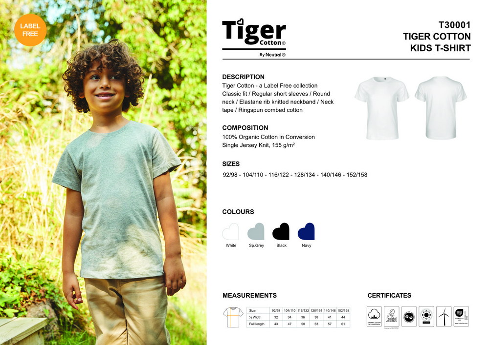 Neutral Kids Tiger Cotton T-Shirt – Bild 2