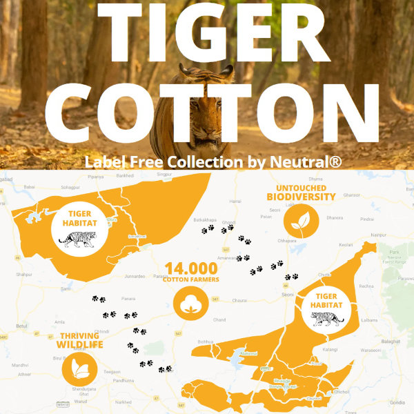 Neutral Kids Tiger Cotton T-Shirt – Bild 3