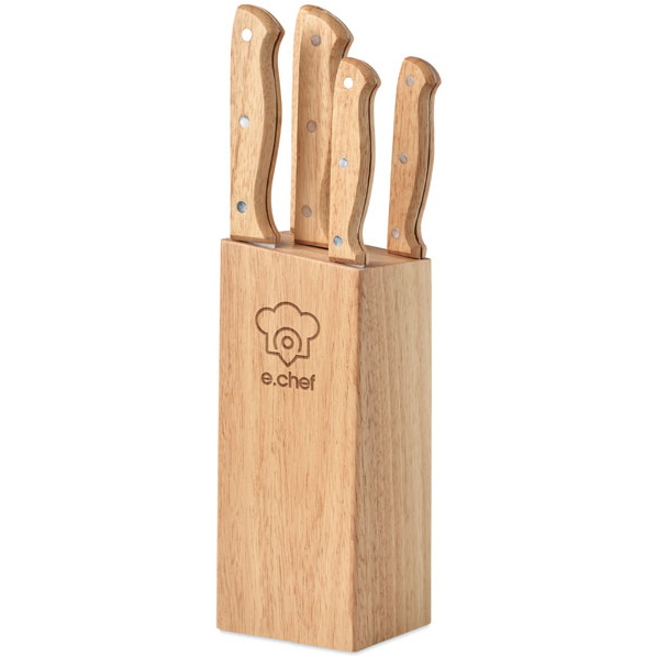 GOURMET-5 teiliges Messerset mit Messerblock – Bild 3