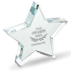 Glas-Pokal/Ehrentafel in Sternform