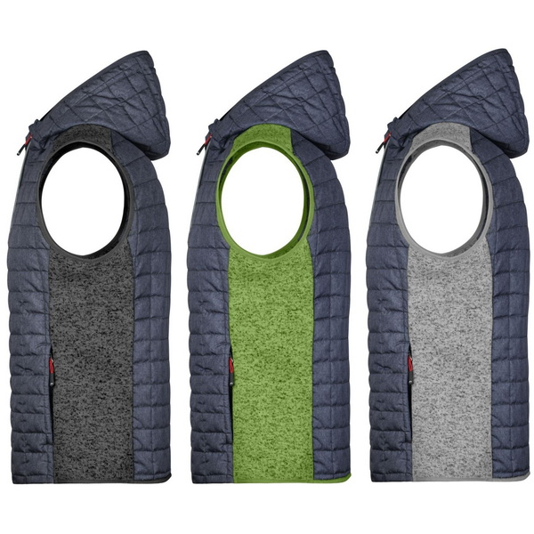 Herren Hybrid Strickfleece Gilet-J&N 0768 – Bild 4